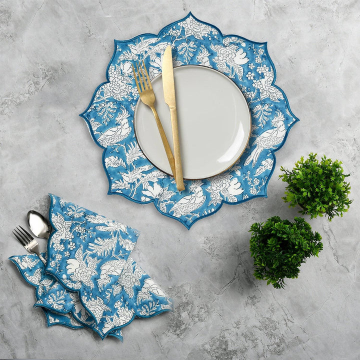 Cotton Print Club Embroidered Scalloped Placemat