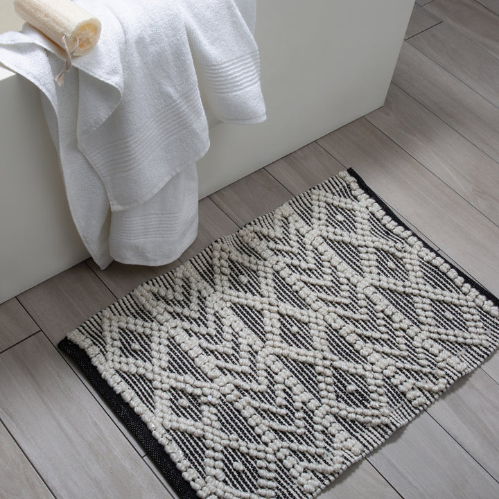 Madrid Natural and Black Bath Mat