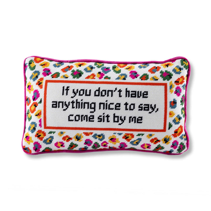 Furbish Studio "Come Sit By Me" Needlepoint Pillow