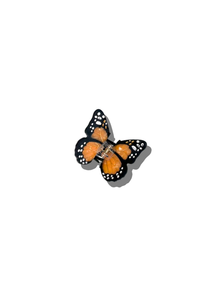 Solar Eclipse Hand-painted Mini Monarch Butterfly Claw Hair Clip