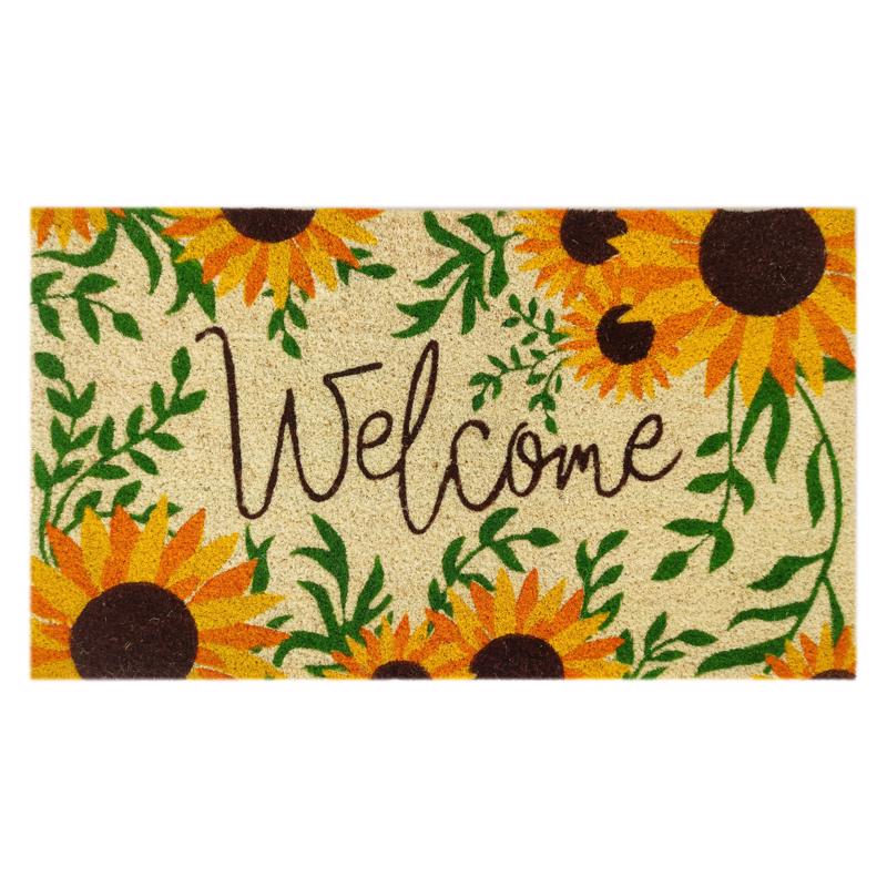 Welcome Sunflowers Coir Doormat