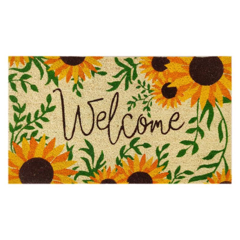 Welcome Sunflowers Coir Doormat