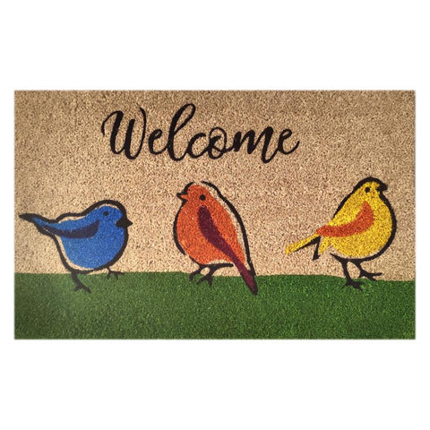 Welcome Birds Coir Doormat
