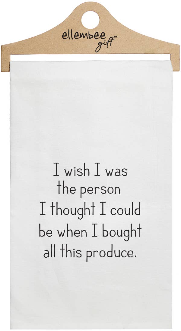 "Wish I Was…When Bought Produce" Tea Towel