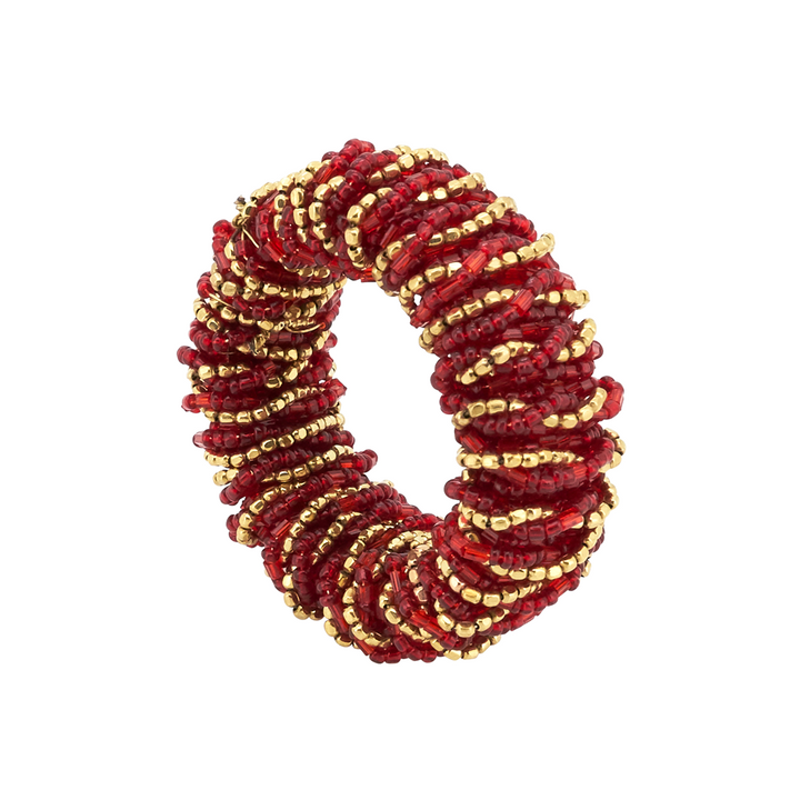 Red Beaded Napkin Ring