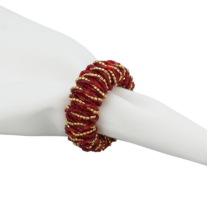 Red Beaded Napkin Ring