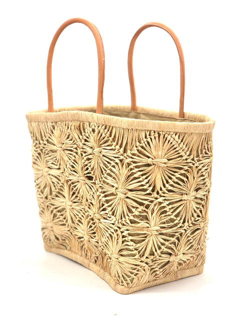 Shebobo - Macrame Diamond Straw Basket Bag