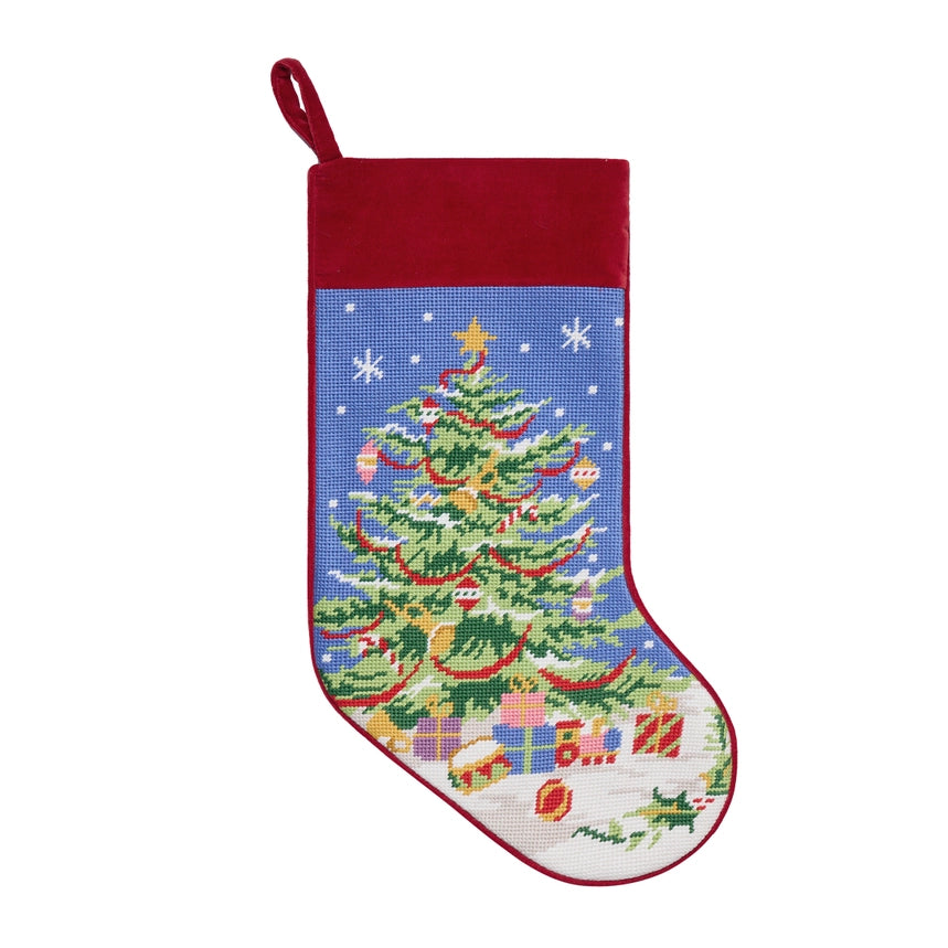 Peking Handicrafts Christmas Tree Embroidered Stocking