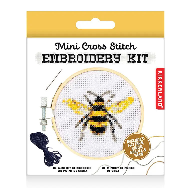 Kikkerland Mini Cross Stitch Embroidery Kit