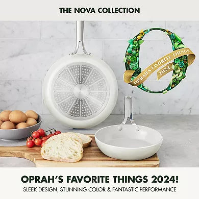 GreenPan Nova Frying Pans 2-Piece Set in Clay