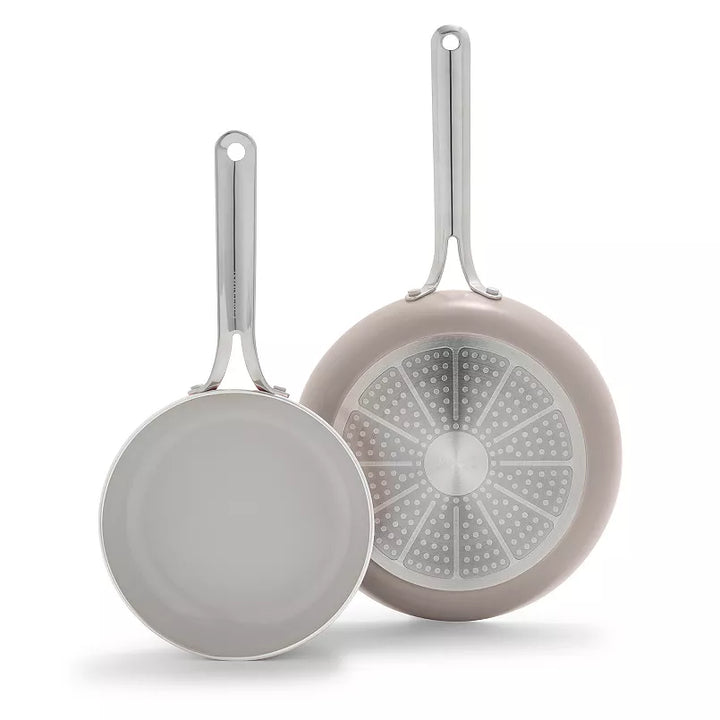GreenPan Nova Frying Pans 2-Piece Set in Clay