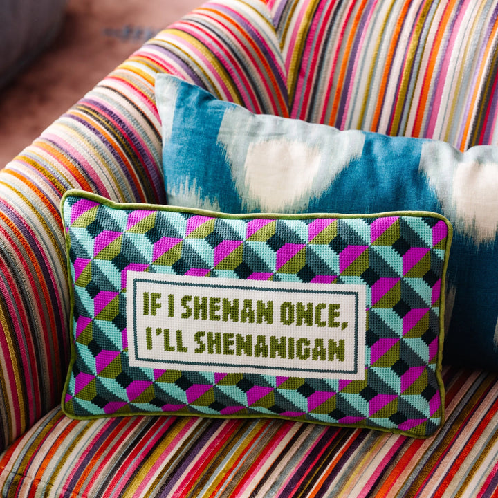 Furbish Studio "Shenanigans" Needlepoint Pillow