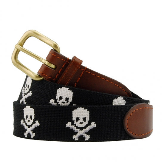 Smathers and Branson Needlepoint Belt Jolly Roger
