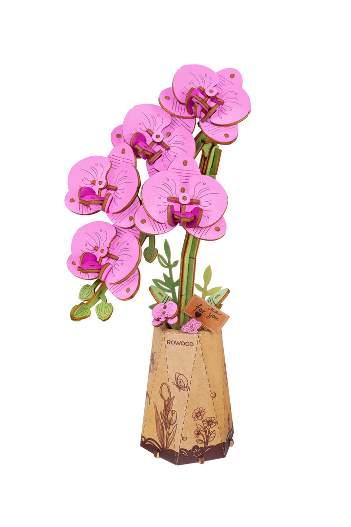 Robotime DIY Wooden Flower Purple Moth Orchid