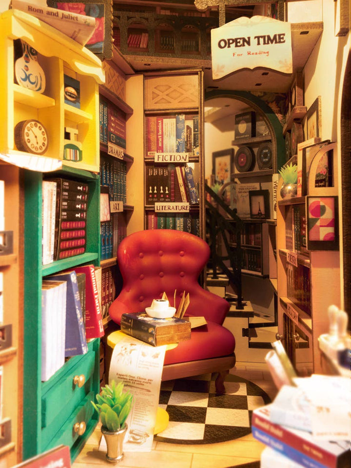 Robotime Rolife Bookstore DIY Kit Book Nook 3D Puzzle
