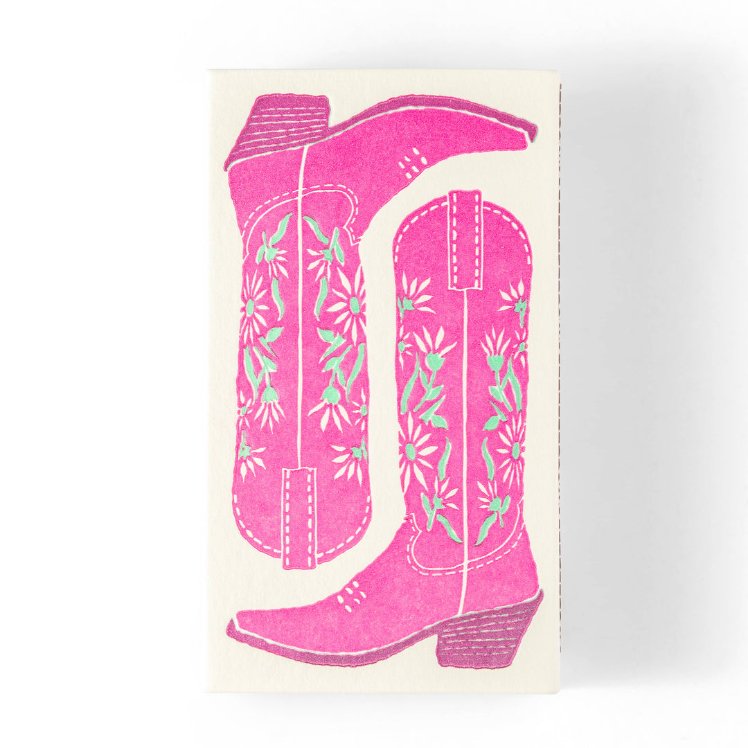Color Box Design Pink Cowgirl Boots Safety Matches