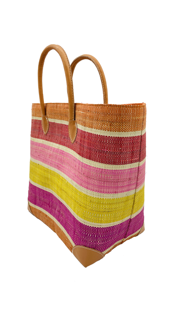 Shebobo - Rayo Stripes Straw Basket Bag - Candy