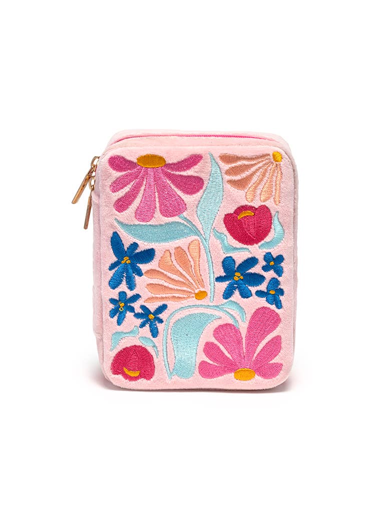 Living Royal Feminine Florals Velvet Jewelry Zip Case