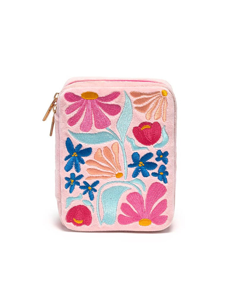 Living Royal Feminine Florals Velvet Jewelry Zip Case