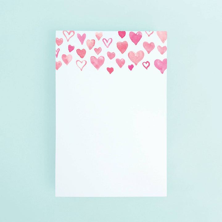 Taylor Paladino Pink Watercolor Hearts Notepad