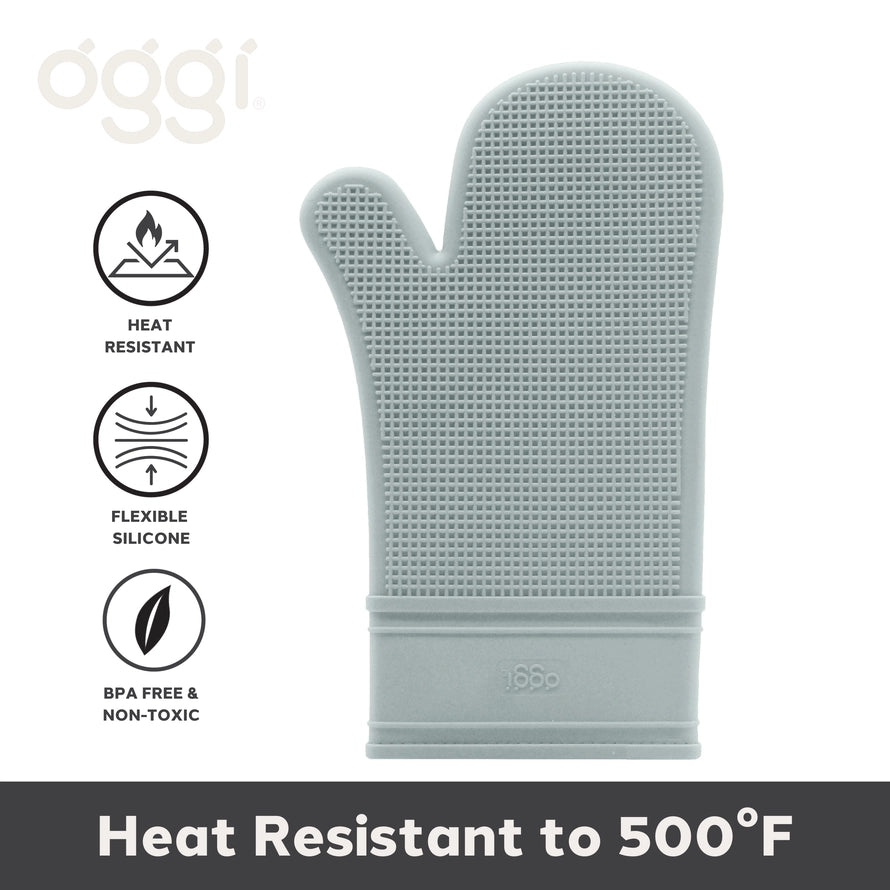 Grey Silicone Oven Mitt