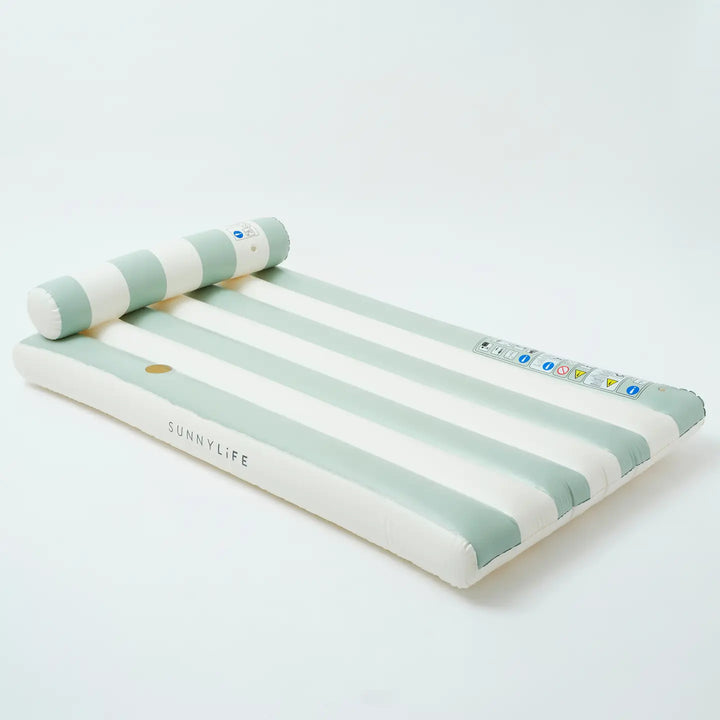 Sunny Life Luxe Lilo Green Stripe Pool Float