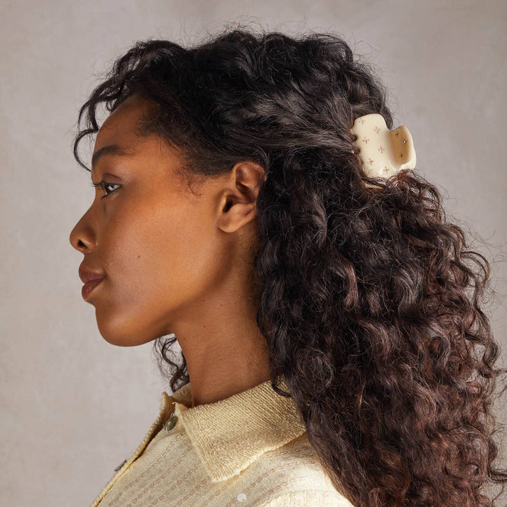 Kitsch- Rhinestone Medium Claw ClipIvory