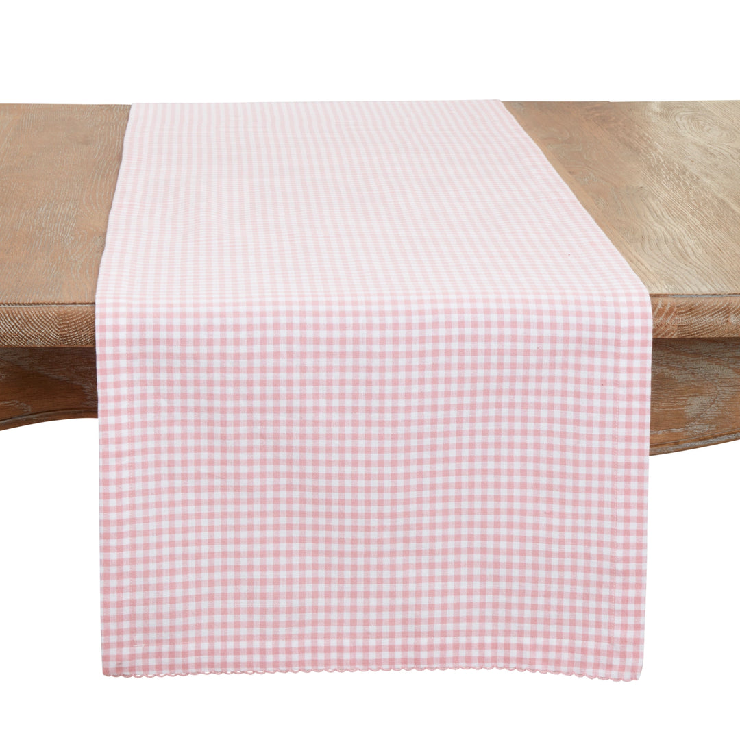 Pink Traditional Gingham Table Runner