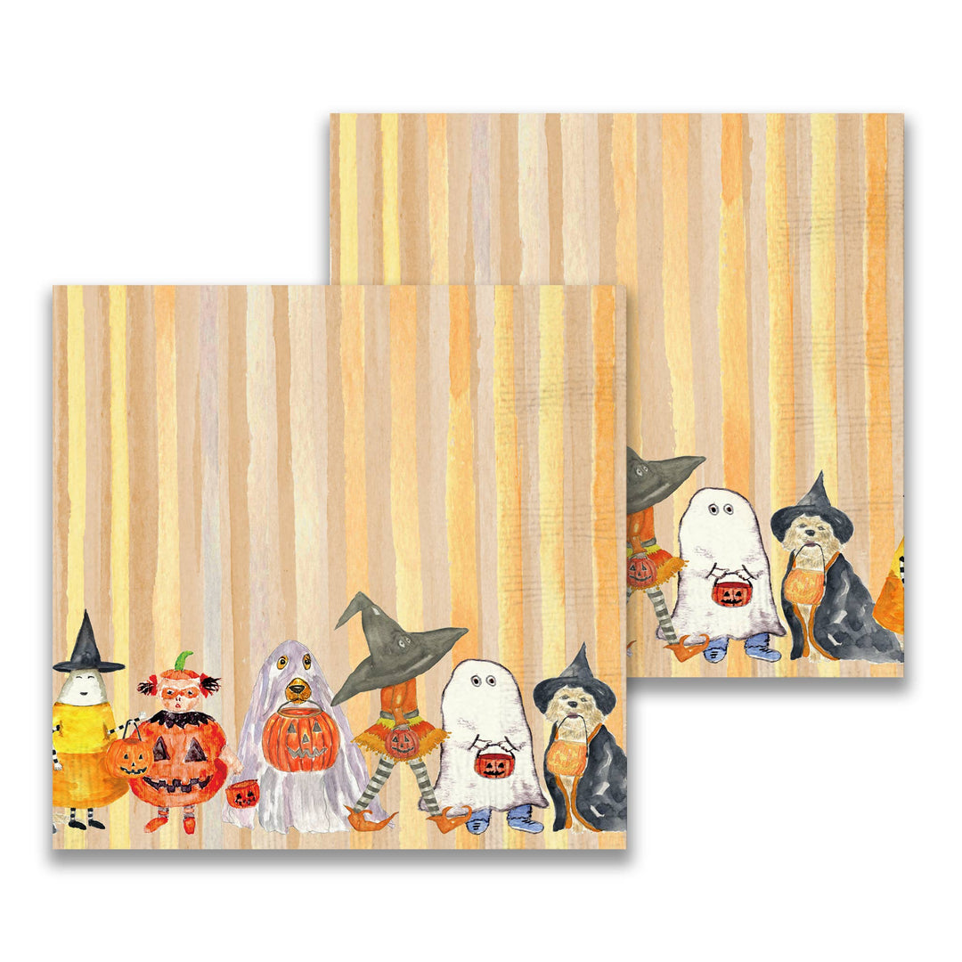 French Graffiti Halloween Gang Paper Cocktail Napkin