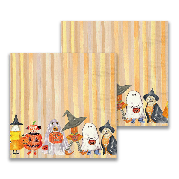 French Graffiti Halloween Gang Paper Cocktail Napkin