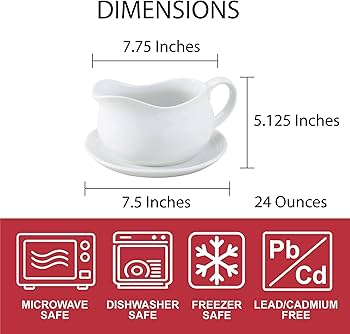 Porcelain Gravy Boat with Saucer