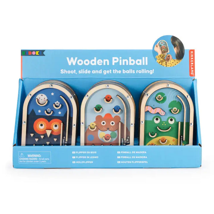 Kikkerland Design Wooden Pinball (Styles May Vary)
