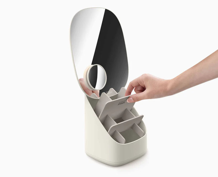 Joseph Joseph Viva Pedestal Mirror with Cosmetic Organizer