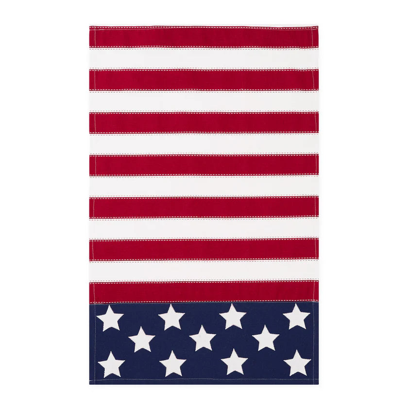Americana Flag Embellished Dishtowel