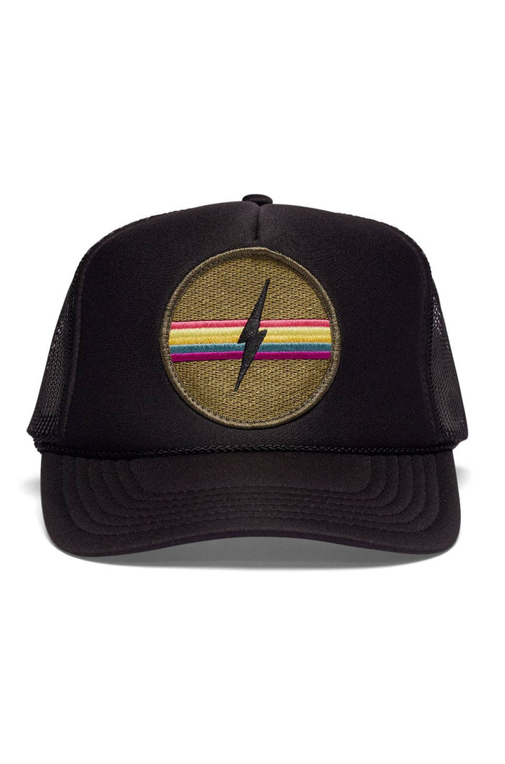 Black Electric Rainbow Trucker Hat