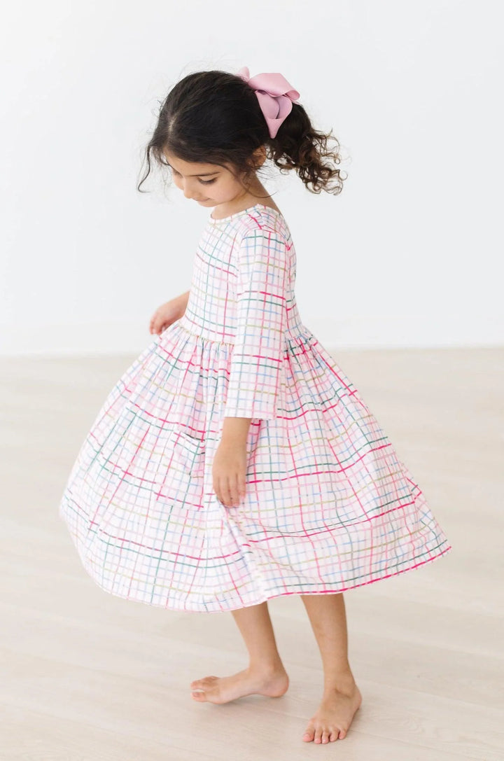 Mila & Rose Pink Plaid Pocket Twirl Dress