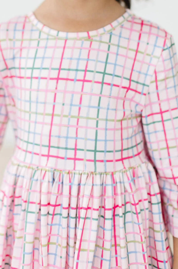 Mila & Rose Pink Plaid Pocket Twirl Dress