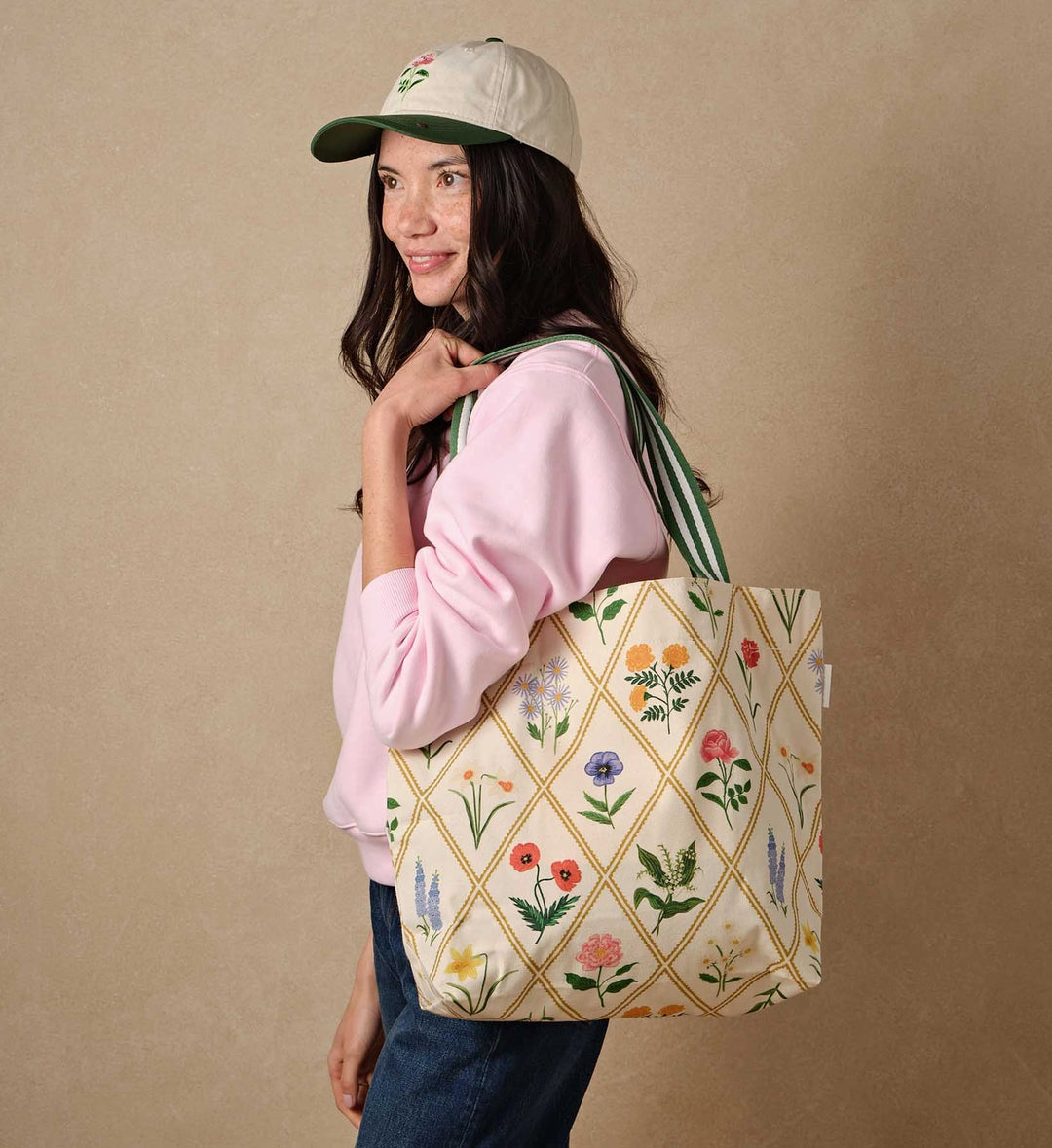 Rifle Paper Co. Garden Study East West Canvas Tote Bag