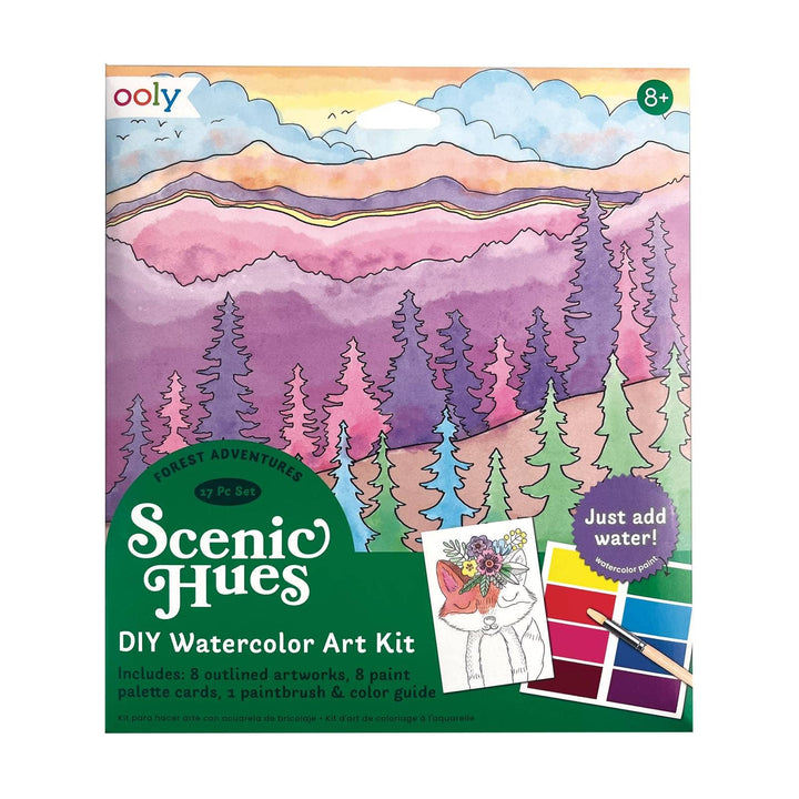Ooly Scenic Hues: D.I.Y. Watercolor Art Kit - Forest Adventure