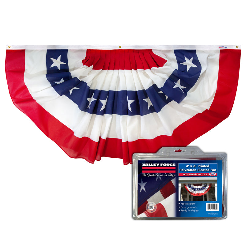 Valley Forge Pleated Fan Flag