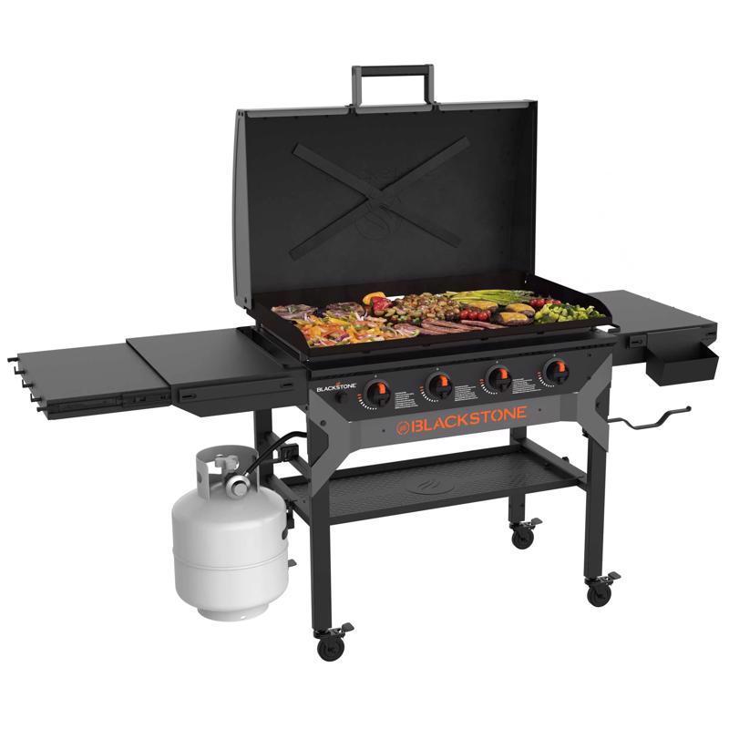 Blackstone Iron Forged 4 Burner Liquid Propane Outdoor Griddle with Hood