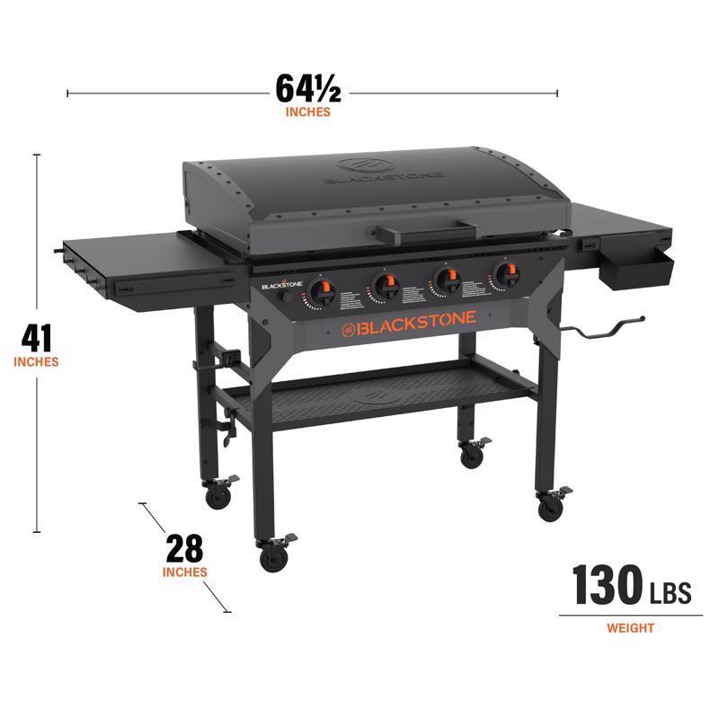 Blackstone Iron Forged 4 Burner Liquid Propane Outdoor Griddle with Hood