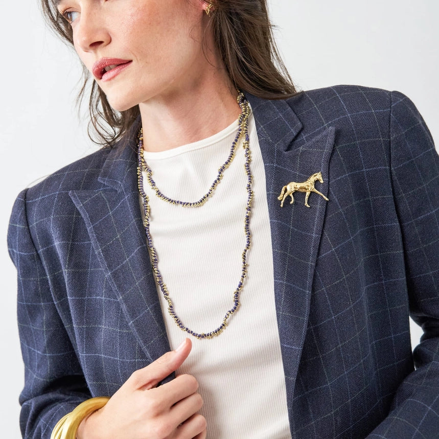 Calliope Brass Horse Brooch