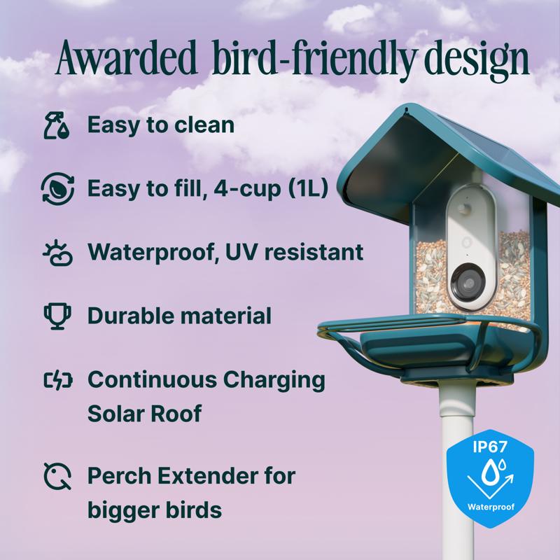 Bird Buddy Plastic Perch Extender Smart Solar Camera Bird Feeder