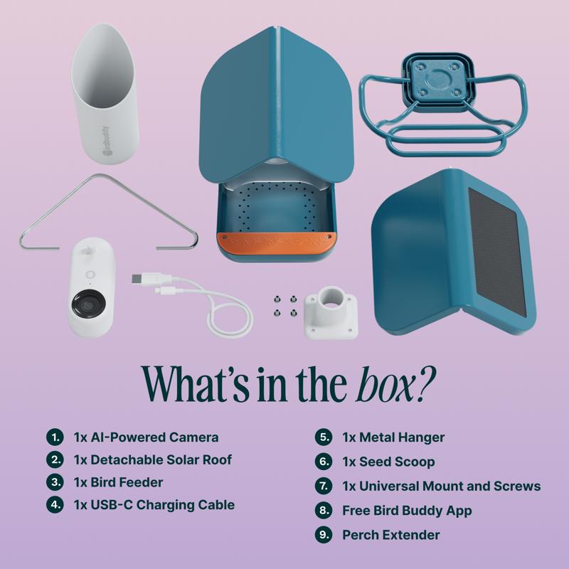 Bird Buddy Plastic Perch Extender Smart Solar Camera Bird Feeder