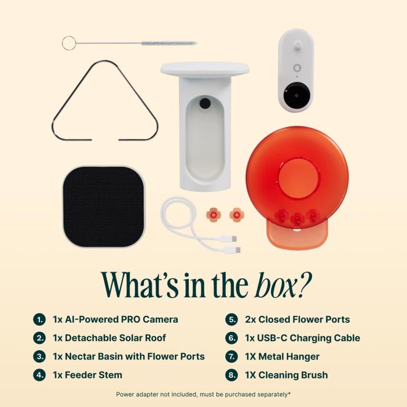 Bird Buddy Hummingbird Smart Solar Camera Bird Feeder