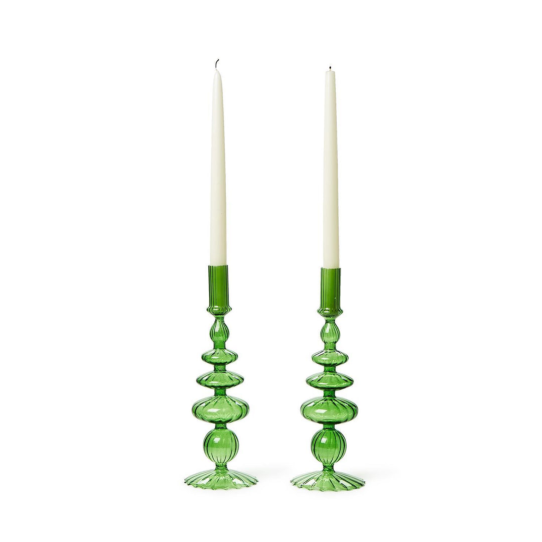 Hand-Blown Glass Candlestick