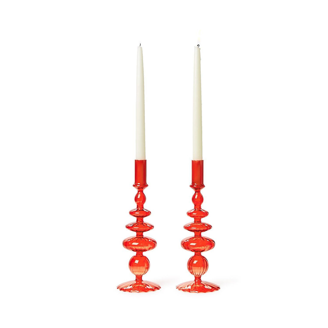 Hand-Blown Glass Candlestick