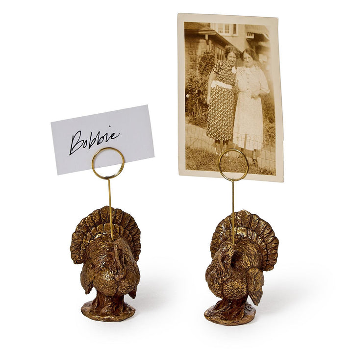 Golden Turkey Place Card / Photo Holder