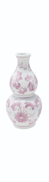 Hazel Mazel Pink Stoneware Vase with Floral Design